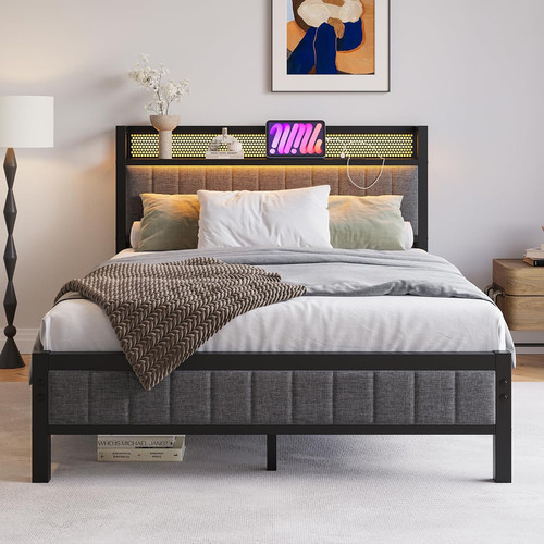 Single double upholstered bed - single,